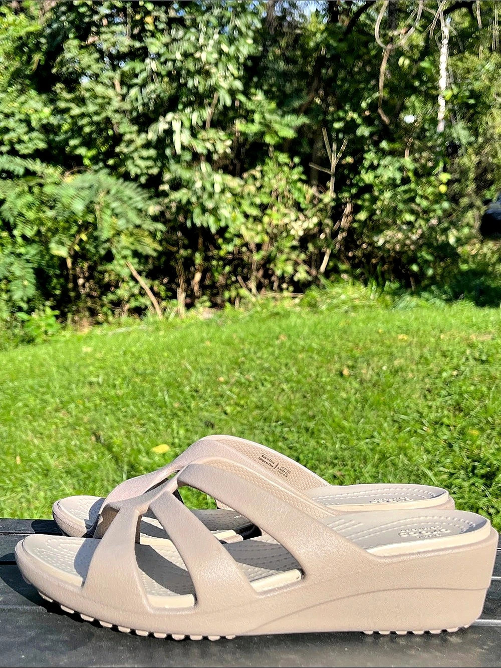 Crocs Brooklyn Low Wedge Sandal Women's Wedges Beige US 7